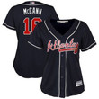 Braves #16 Brian Mccann Navy Blue Alternate Women's Stitched Baseball Jersey Mlb- Women's