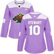 Adidas Minnesota Wild #10 Chris Stewart Purple Fights Cancer Women's Stitched Nhl Jersey Nhl- Women's