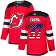 Adidas Devils #37 Pavel Zacha Red Home Usa Flag Stitched Nhl Jersey Nhl