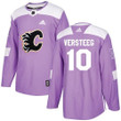 Adidas Flames #10 Kris Versteeg Purple Fights Cancer Stitched Nhl Jersey Nhl