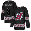 Men's New Jersey Devils #8 Will Butcher Black Team Logos Fashion Adidas Jersey Nhl