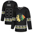 Men's Chicago Blackhawks #88 Patrick Kane Black Team Logos Fashion Adidas Jersey Nhl