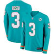 Dolphins #3 Josh Rosen Aqua Green Team Color Men's Stitched Football Limited Therma Long Sleeve Jersey Nfl