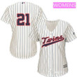 Women's Minnesota Twins #21 Jason Castro Cream Alternate Stitched MLB Majestic Cool Base Jersey MLB- Women's