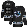 Men's San Jose Sharks #88 Brent Burns Black Team Logos Fashion Adidas Jersey Nhl