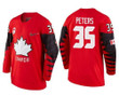 Men Canada Team #35 Justin Peters Red 2018 Winter Olympics Jersey Nhl