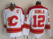 Calgary Flames #12 Jarome Iginla White Throwback Ccm Jersey Nhl