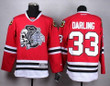 Chicago Blackhawks #33 Scott Darling Red With Black Skulls Jersey Nhl