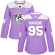 Nashville Predators #95 Matt Duchene Purple Authentic Fights Cancer Women's Stitched Hockey Jersey Nhl- Women's