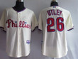 Philadelphia Phillies #26 Chase Utley Cream Jersey Mlb