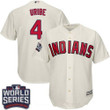 Men's Cleveland Indians #4 Juan Uribe Cream Alternate 2016 World Series Patch Stitched Mlb Majestic Cool Base Jersey Mlb