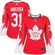 Adidas Toronto Maple Leafs #31 Frederik Andersen Red Team Canada Authentic Women's Stitched NHL Jersey NHL- Women's