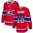 Adidas Canadiens #18 Serge Savard Red Home Usa Flag Stitched Nhl Jersey Nhl