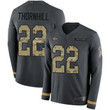 Chiefs #22 Juan Thornhill Anthracite Salute To Service Men's Stitched Football Limited Therma Long Sleeve Jersey Nfl