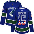 Adidas Vancouver Canucks #15 Derek Dorsett Blue Home Authentic USA Flag Women's Stitched NHL Jersey NHL- Women's