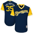 Men's Milwaukee Brewers Brent Suter The Raptor Majestic Navy 2017 Players Weekend Jersey Mlb