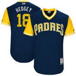 Men's San Diego Padres Austin Hedges Hedgey Majestic Navy 2017 Players Weekend Jersey Mlb