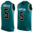 Men's Jacksonville Jaguars #5 Blake Bortles Teal Green Hot Pressing Player Name & Number Nike Nfl Tank Top Jersey Nfl