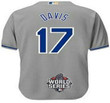 Men's Kansas City Royals #17 Wade Davis Gray Away Baseball Jersey With 2015 World Series Patch Mlb