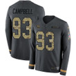 Nike Jaguars #93 Calais Campbell Anthracite Salute To Service Men's Stitched Nfl Limited Therma Long Sleeve Jersey Nfl
