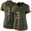 Broncos #3 Drew Lock Green Women's Stitched Football Limited 2015 Salute To Service Jersey Nfl- Women's