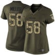 Broncos #58 Von Miller Green Women's Stitched Football Limited 2015 Salute To Service Jersey Nfl- Women's