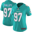Women's Nike Dolphins #97 Jordan Phillips Aqua Green Team Color Stitched Nfl Vapor Untouchable Limited Jersey Nfl- Women's