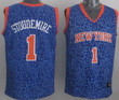 New York Knicks #1 Amare Stoudemire Blue Leopard Print Fashion Jersey Nba