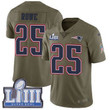 #25 Limited Eric Rowe Olive Nike Nfl Men's Jersey New England Patriots 2017 Salute To Service Super Bowl Liii Bound Nfl