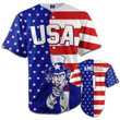 American Flag Patriotic Baseball Jersey | Colorful | Adult Unisex | S - 5Xl Full Size - Baseball Jersey Lf