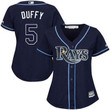 Rays #5 Matt Duffy Dark Blue Alternate Women's Stitched Baseball Jersey Mlb- Women's