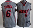 Miami Heat #6 Lebron James Gray Static Fashion Jersey Nba