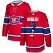 Adidas Canadiens #7 Howie Morenz Red Home Usa Flag Stitched Nhl Jersey Nhl