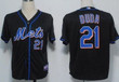 New York Mets #21 Lucas Duda Black Jersey Mlb