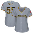 Pirates #55 Josh Bell Grey Road Women's Stitched Baseball Jersey MLB- Women's