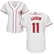 Reds #11 Barry Larkin White Home Women's Stitched Baseball Jersey Mlb- Women's