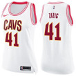 Nike Cleveland Cavaliers #41 Ante Zizic White Pink Women's NBA Swingman Fashion Jersey NBA- Women's