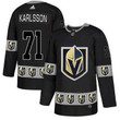 Men's Vegas Golden Knights #71 William Karlsson Black Team Logos Fashion Adidas Jersey Nhl