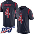 Texans #4 Deshaun Watson Navy Blue Men's Stitched Football Limited Rush 100Th Season Jersey Nfl