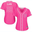 Giants #22 Will Clark Pink Fashion Women's Stitched Baseball Jersey Mlb- Women's