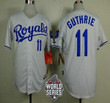 Men's Kansas City Royals #11 Jeremy Guthrie White Home Baseball Jersey With 2015 World Series Patch Mlb