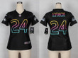 Nike Seattle Seahawks #24 Marshawn Lynch Pro Line Black Fashion Womens Jersey Nfl- Women's