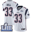 #33 Limited Jeremy Hill White Nike Nfl Road Men's Jersey New England Patriots Vapor Untouchable Super Bowl Liii Bound Nfl