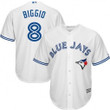 Men's Toronto Blue Jays #8 Cavan Biggio Replica White Cool Base Home Jersey Mlb