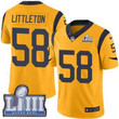 #58 Limited Cory Littleton Gold Nike Nfl Men's Jersey Los Angeles Rams Rush Vapor Untouchable Super Bowl Liii Bound Nfl