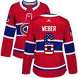 Adidas Montreal Canadiens #6 Shea Weber Red Home Usa Flag Women's Stitched Nhl Jersey Nhl- Women's