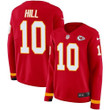 Nike Chiefs #10 Tyreek Hill Red Team Color Women's Stitched Nfl Long Sleeve Jersey Nfl- Women's