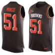 Men's Cleveland Browns #51 Barkevious Mingo Brown Hot Pressing Player Name & Number Nike Nfl Tank Top Jersey Nfl
