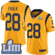 #28 Limited Marshall Faulk Gold Nike Nfl Men's Jersey Los Angeles Rams Rush Vapor Untouchable Super Bowl Liii Bound Nfl