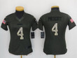 Women's Dallas Cowboys #4 Dak Prescott Green Salute To Service Stitched Nfl Nike Limited Jersey Nfl- Women's